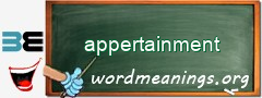 WordMeaning blackboard for appertainment